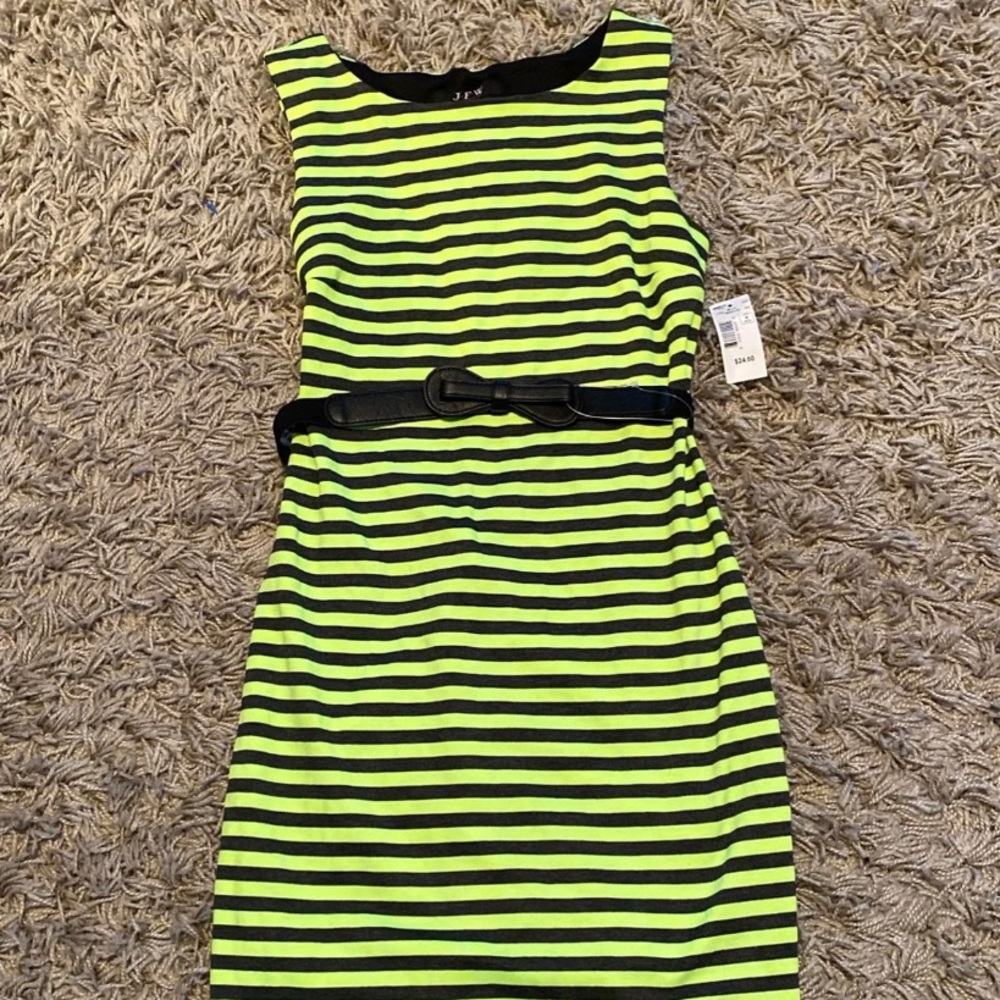Stripped Belted Dress - NWT